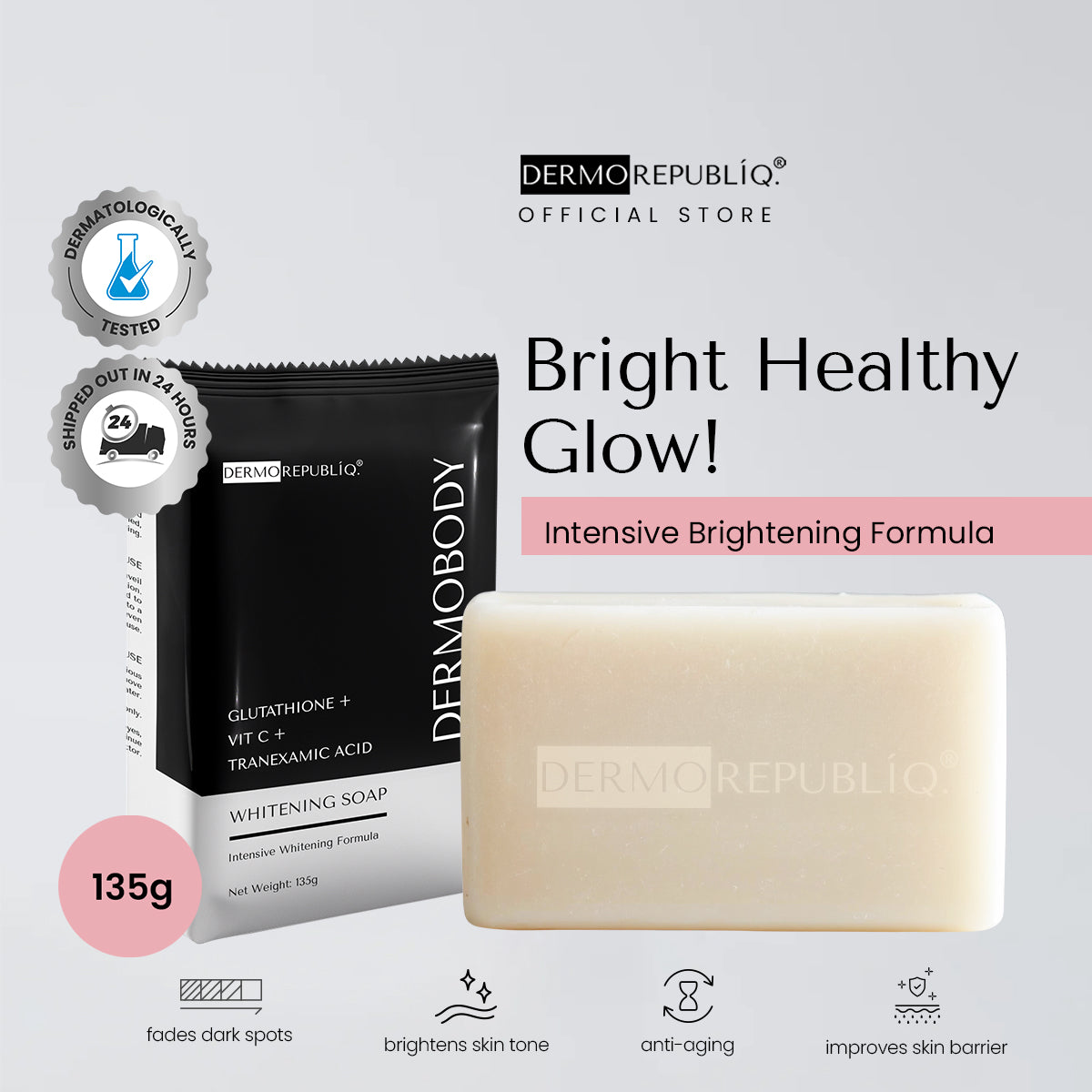 DermoBody Glutathione + Vitamin C + Tranexamic Acid Brightening Body Bar