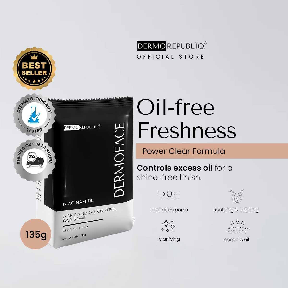 Dermorepubliq Niacinamide Clarifying Face Bar Soap