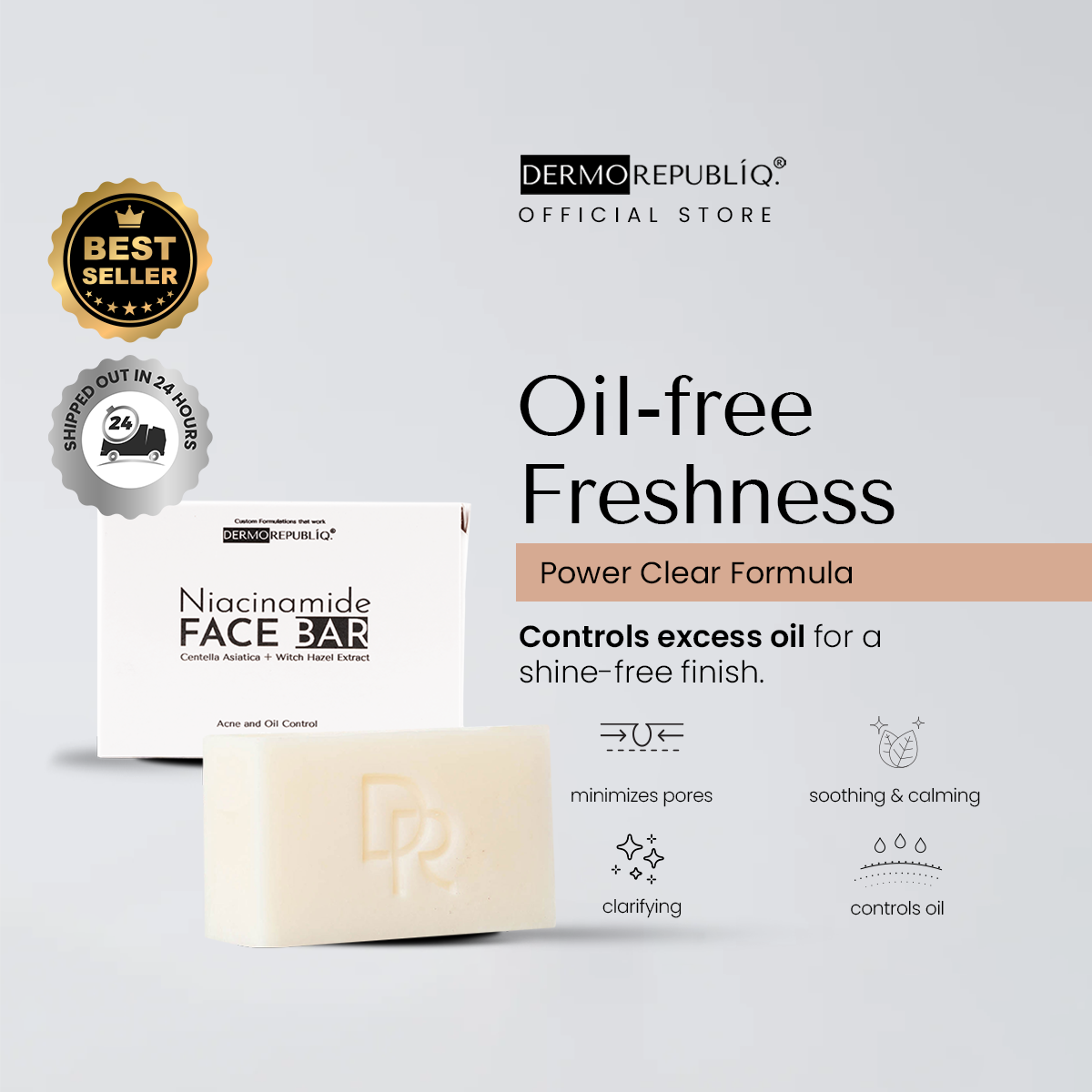 Dermorepubliq Niacinamide Clarifying Face Bar Soap - 100 G
