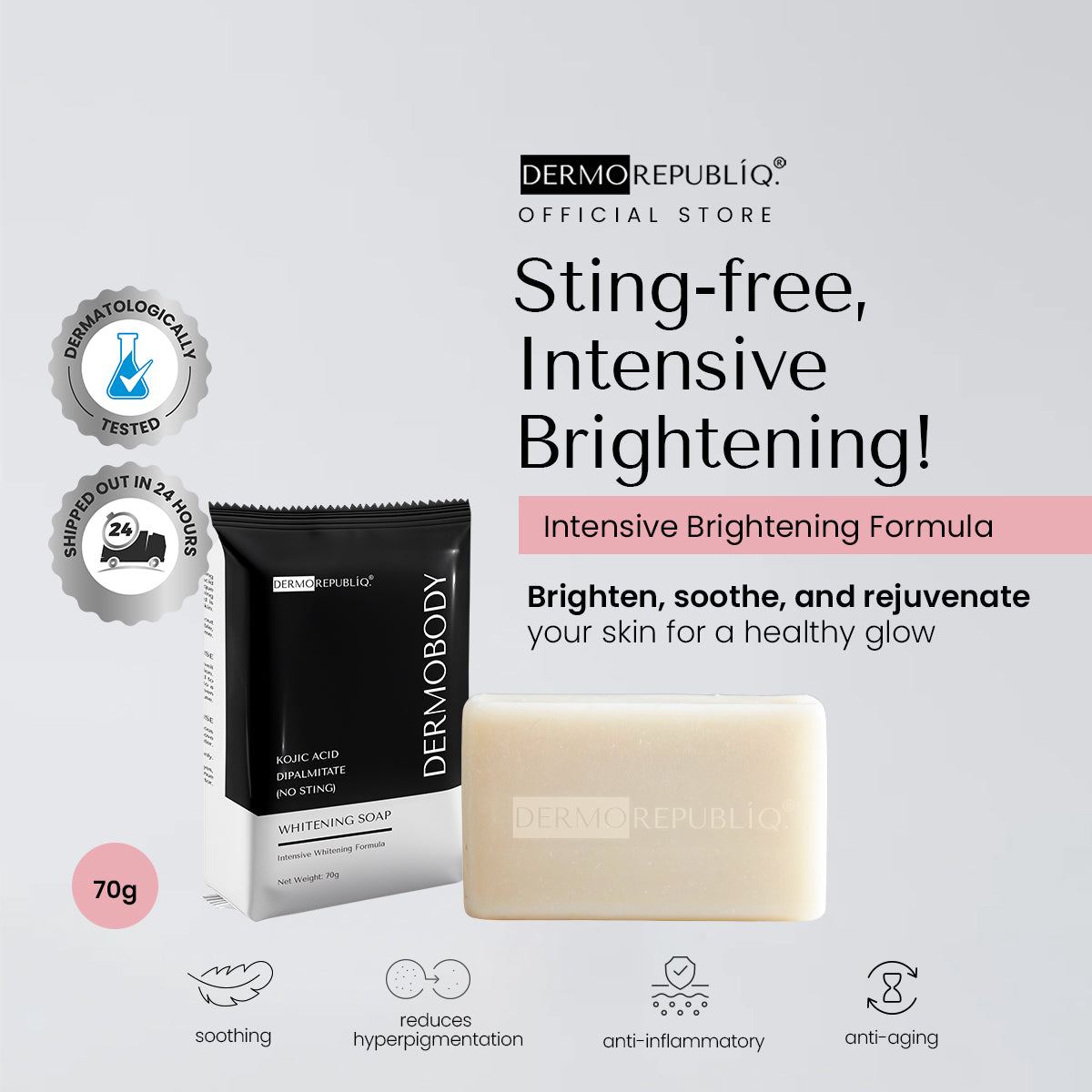 DermoBody Kojic Acid Dipalmitate No Sting Brightening Body Bar