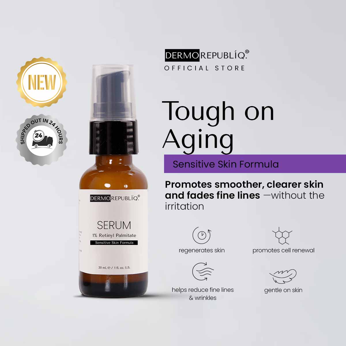 Dermorepubliq 1% Retinyl Palmitate Serum Sensitive Skin Formula
