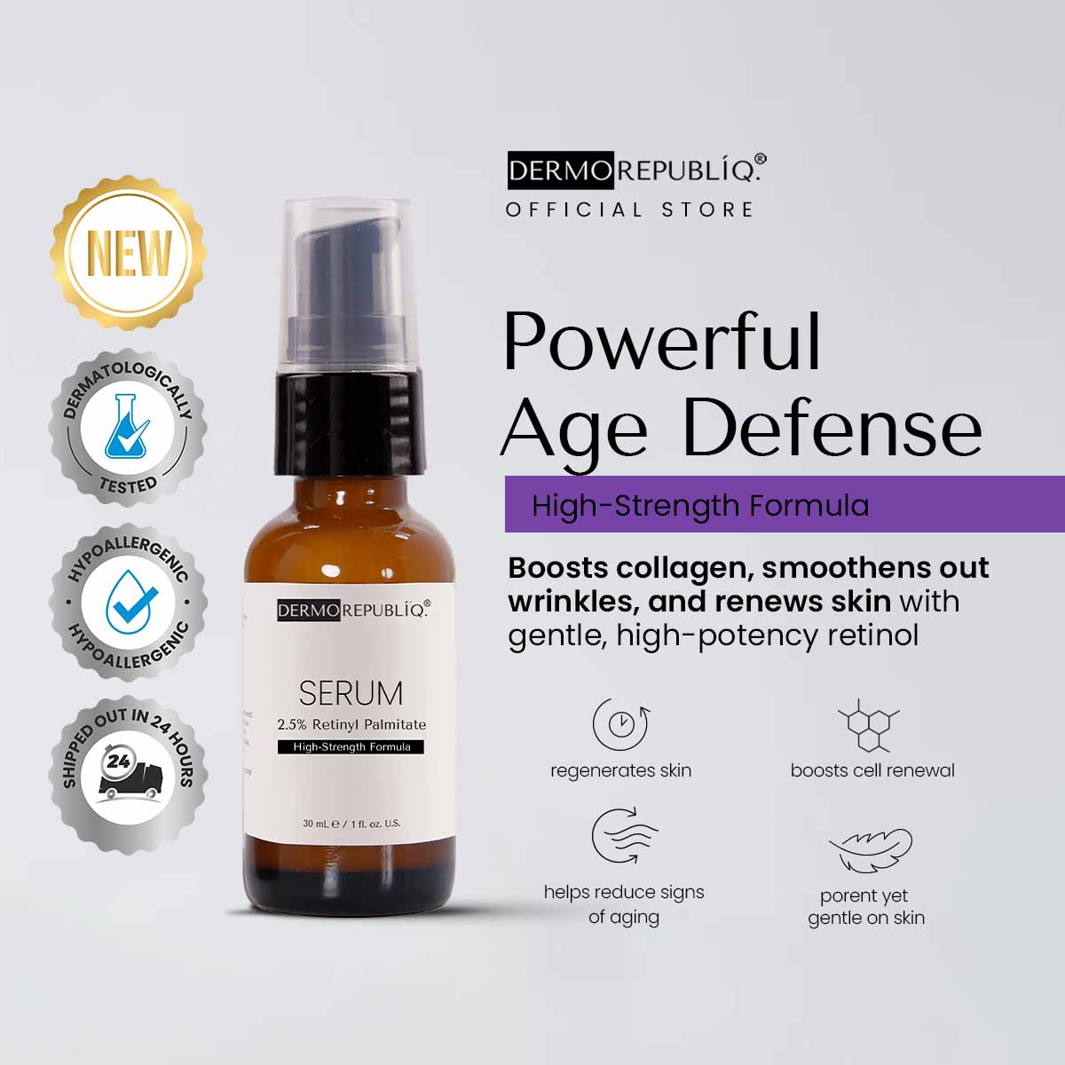 Dermorepubliq 2.5% Retinyl Palmitate Serum High-Strength Formula
