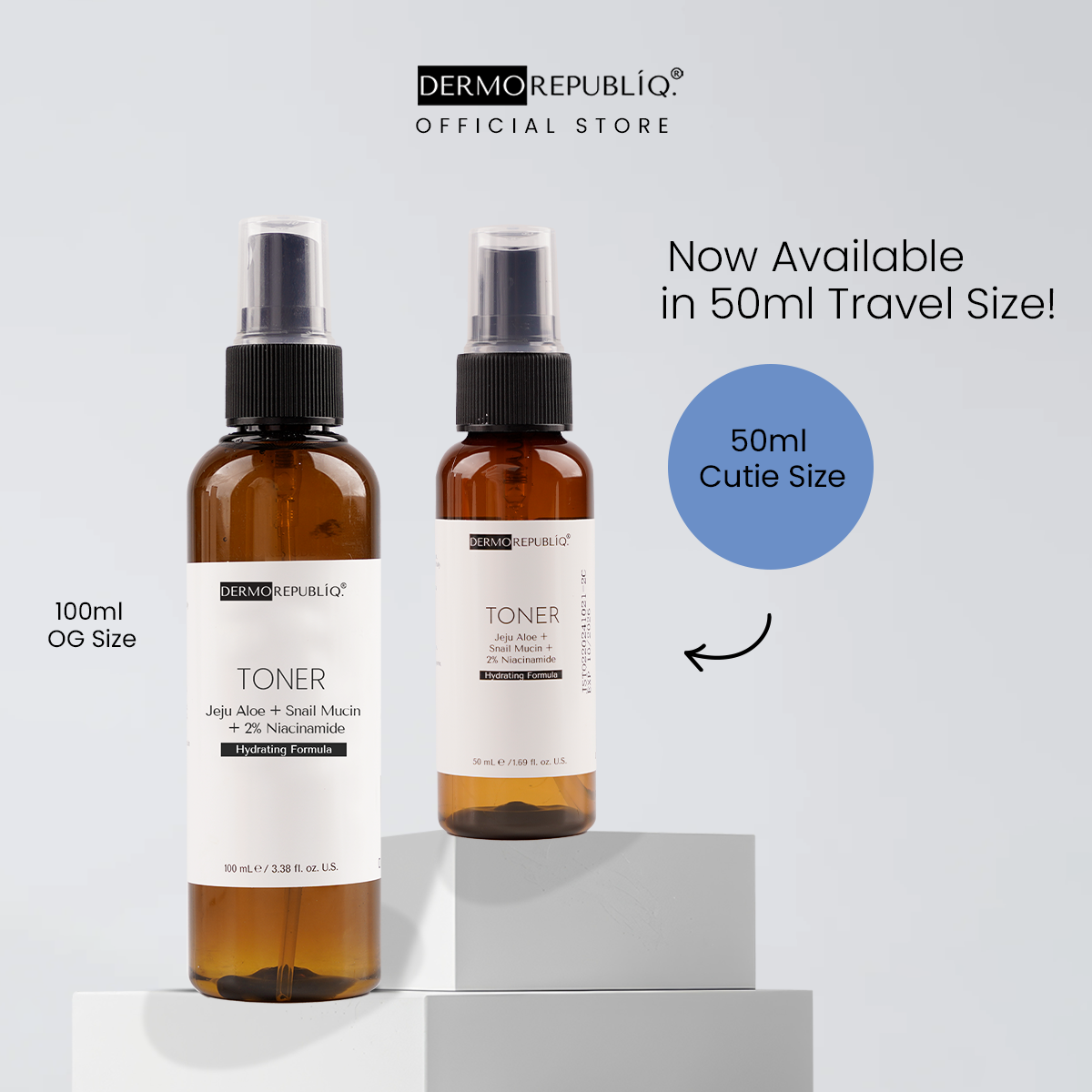 Dermorepubliq Jeju Aloe + Snail Mucin + 2% Niacinamide Hydrating Toner - 100 mL