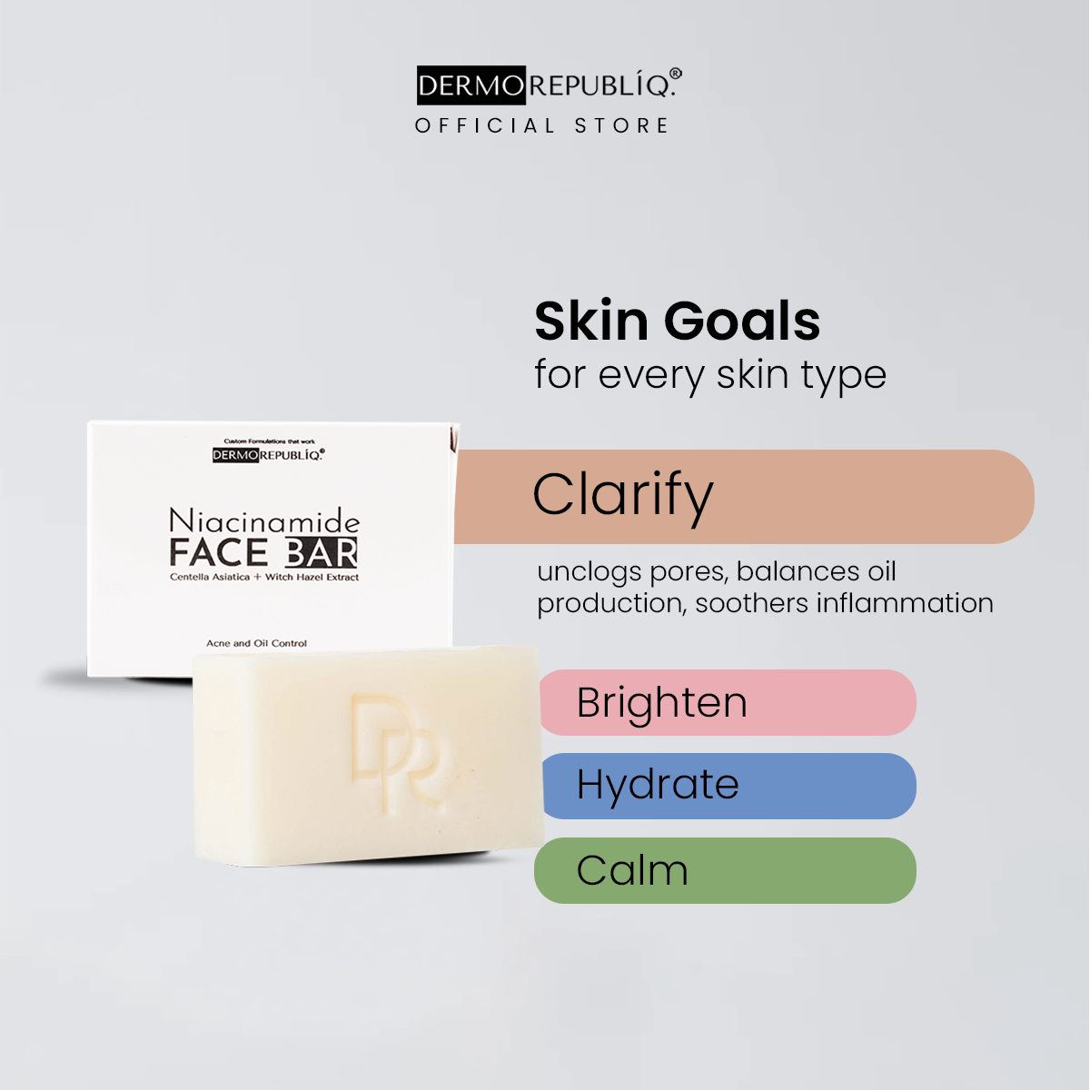 Dermorepubliq Niacinamide Clarifying Face Bar Soap - 100 G