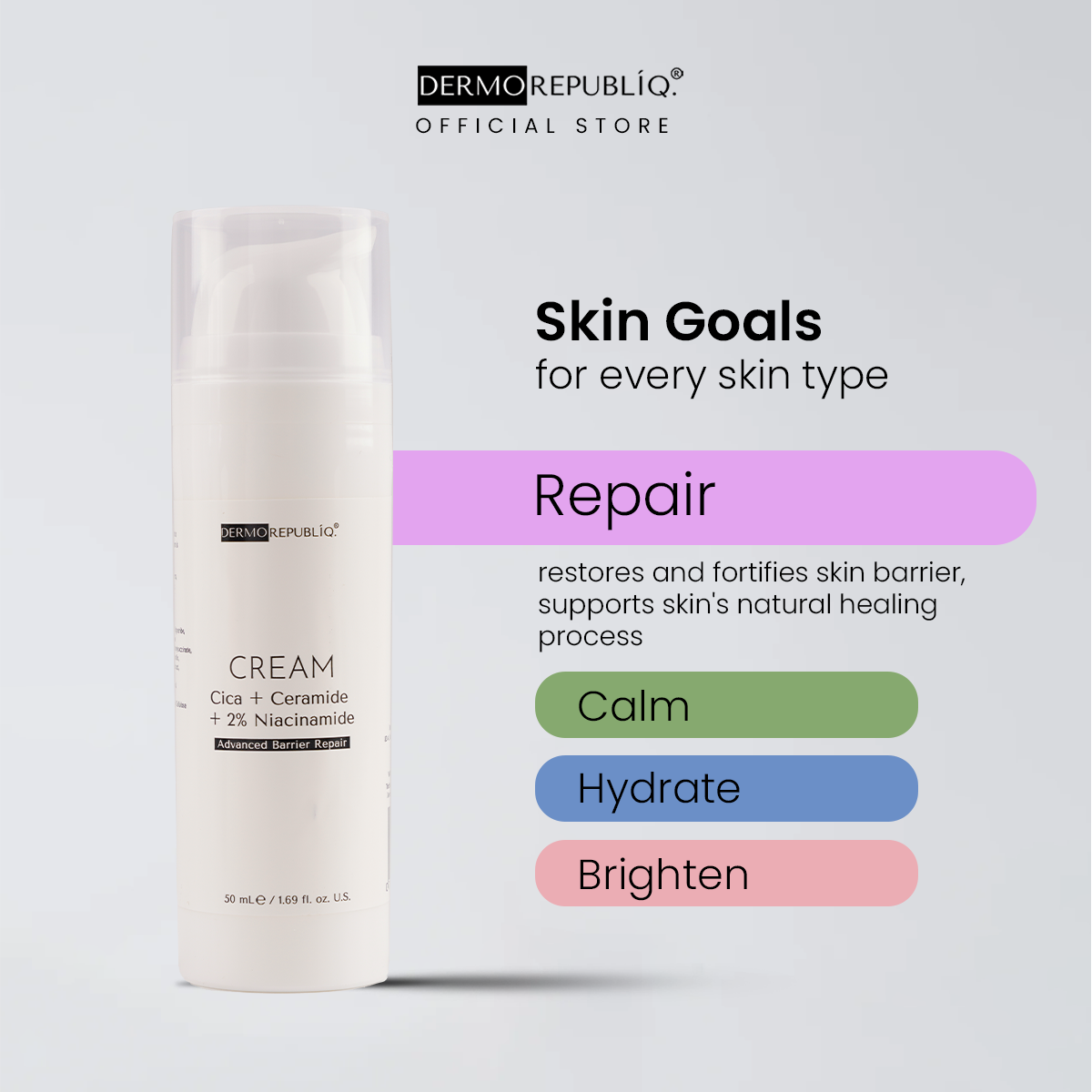 Dermorepubliq Ceramide + Cica + 2% Niacinamide Intensive Barrier Repair Face Cream