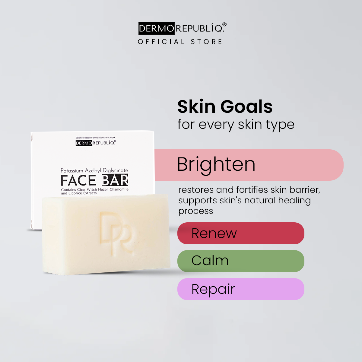Dermorepubliq Glutathione + Kojic + Alpha Arbutin Power White Body Bar - 135 G