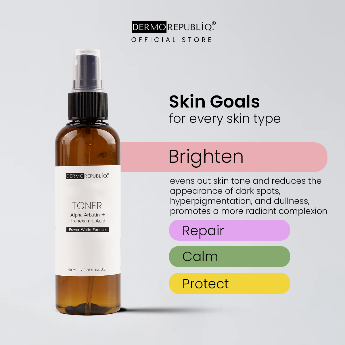 Dermorepubliq Alpha Arbutin + Tranexamic Acid Ultra Whitening Toner - 100 mL