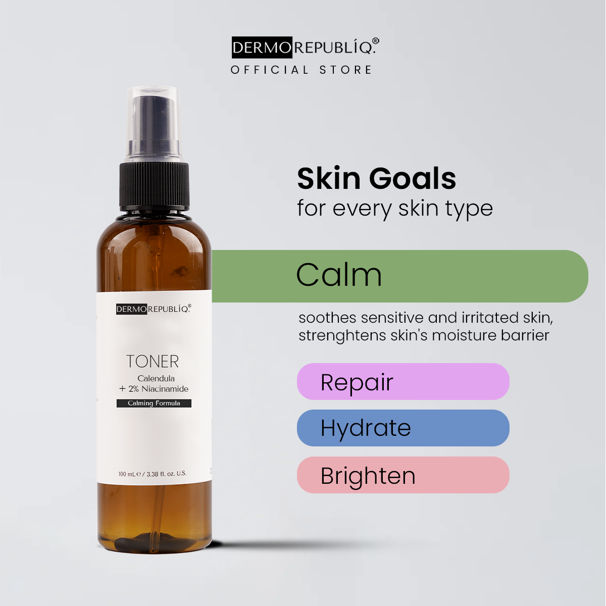 Dermorepubliq Calendula + 2% Niacinamide Calming and Brightening Toner