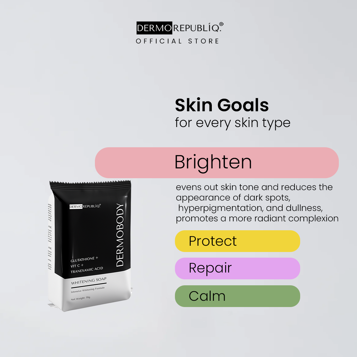 DermoBody Glutathione + Vitamin C + Tranexamic Acid Brightening Body Bar