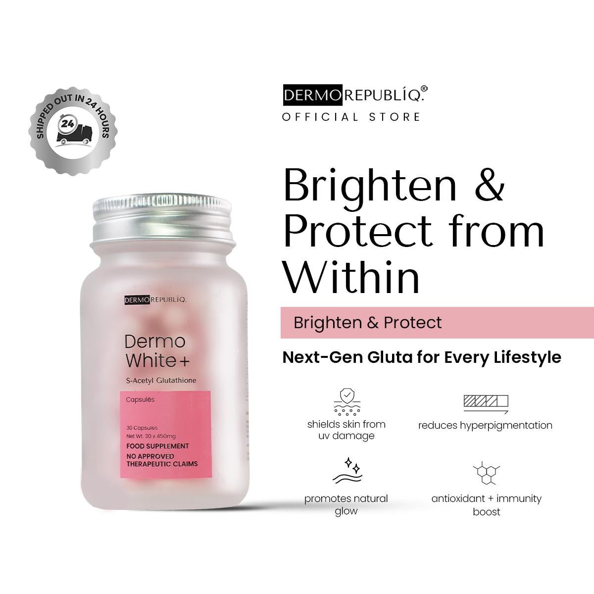 DermoWhite+ S-Acetyl Glutathione Sunblock Capsule