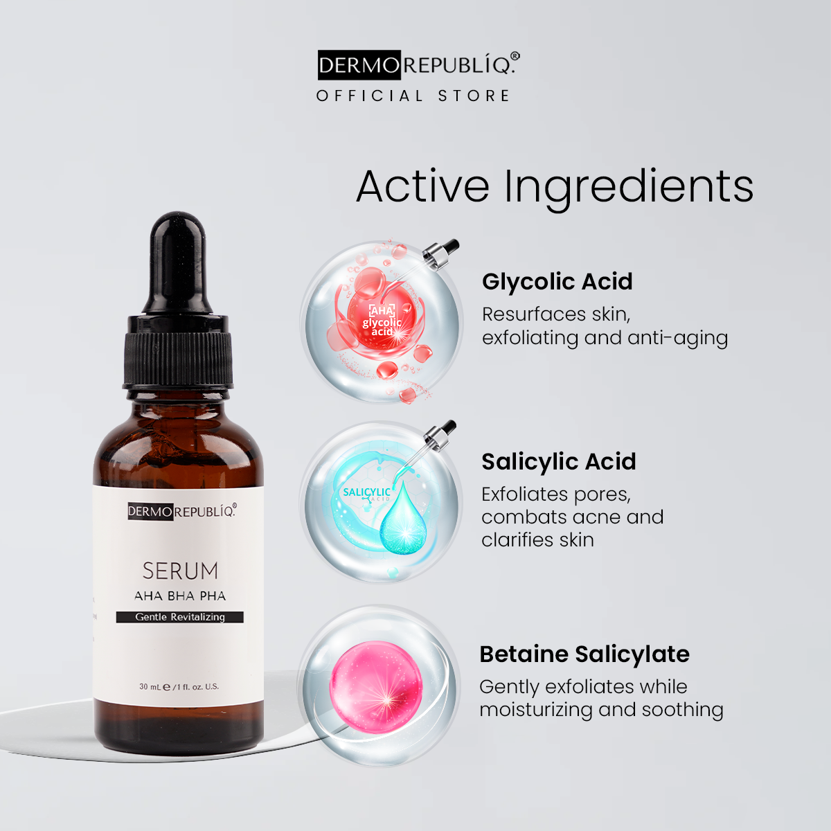 Dermorepubliq AHA BHA PHA Gentle Revitalizing Serum