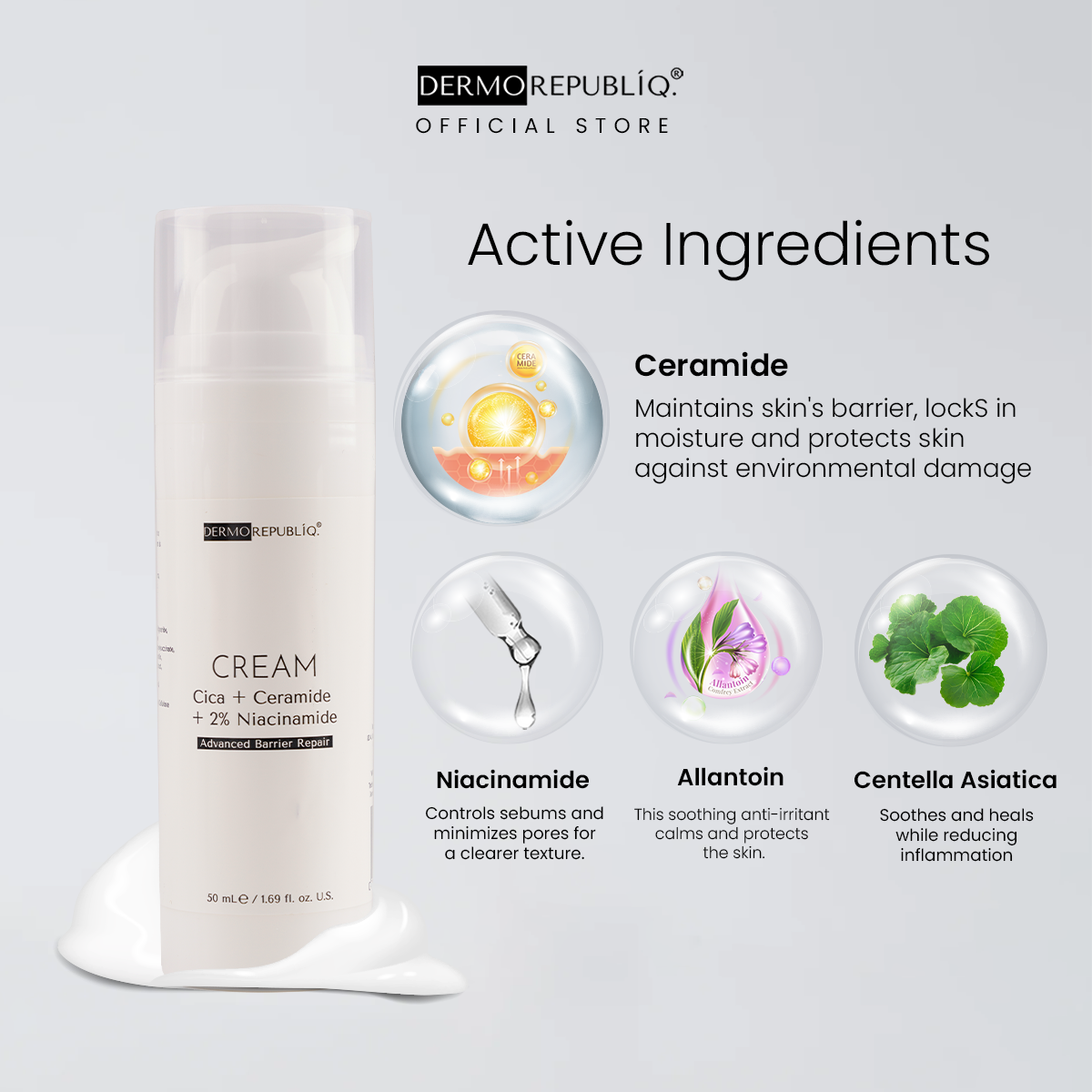 Dermorepubliq Ceramide + Cica + 2% Niacinamide Intensive Barrier Repair Face Cream