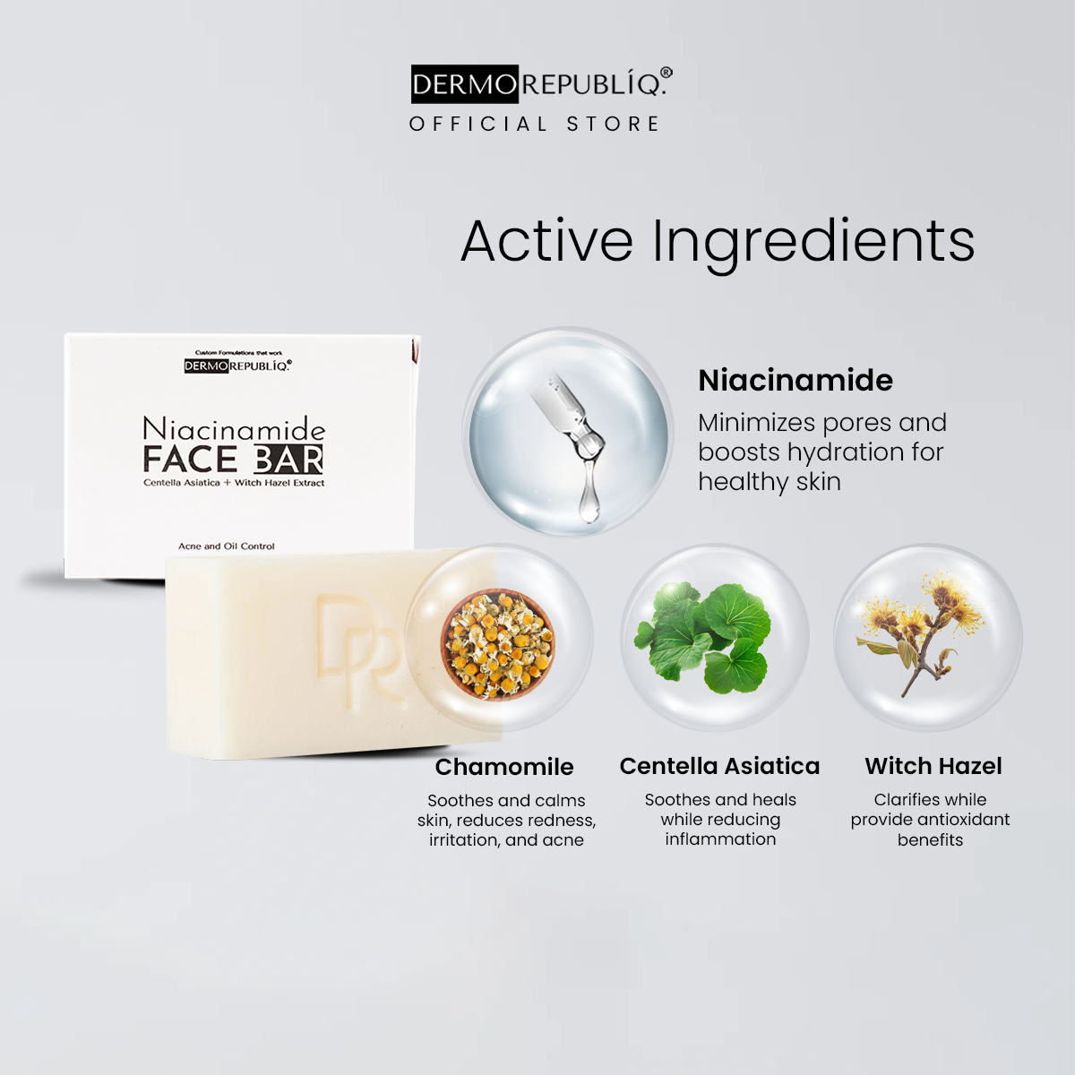 Dermorepubliq Niacinamide Clarifying Face Bar Soap - 100 G