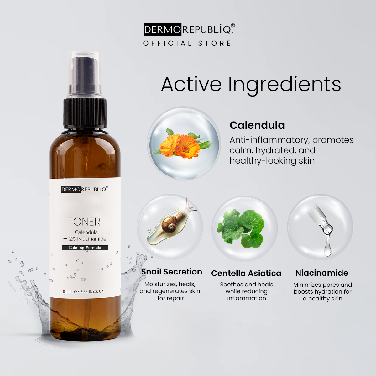 Dermorepubliq Calendula + 2% Niacinamide Calming and Brightening Toner