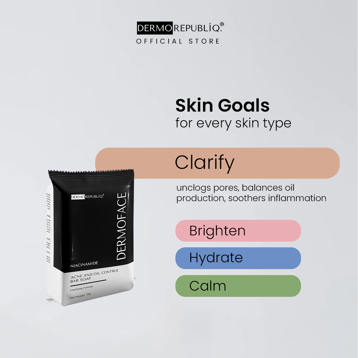 Dermorepubliq Niacinamide Clarifying Face Bar Soap
