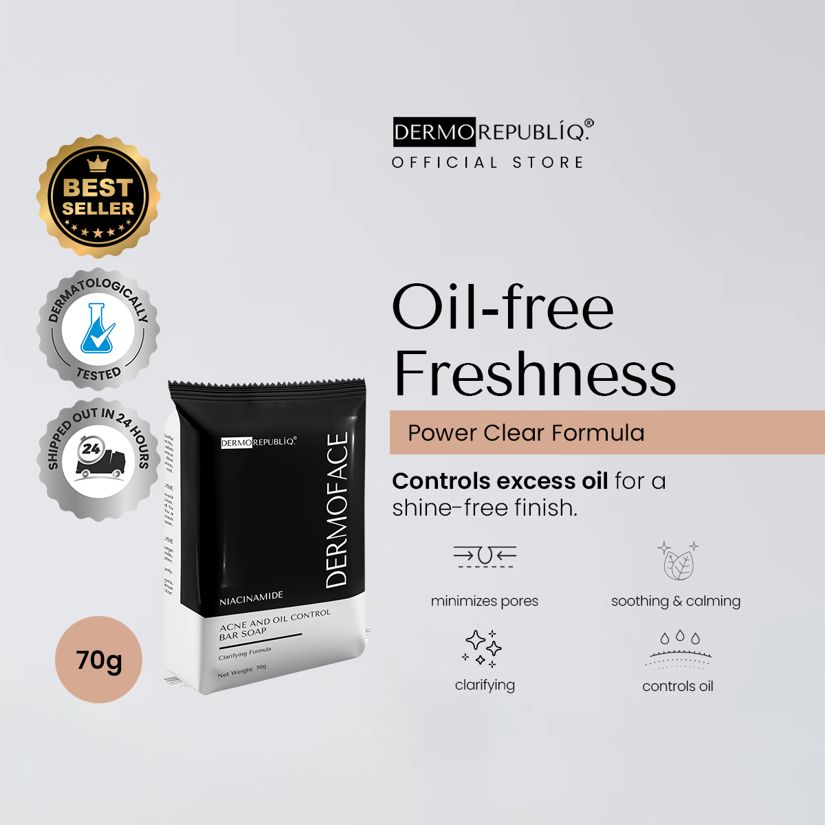 Dermorepubliq Niacinamide Clarifying Face Bar Soap