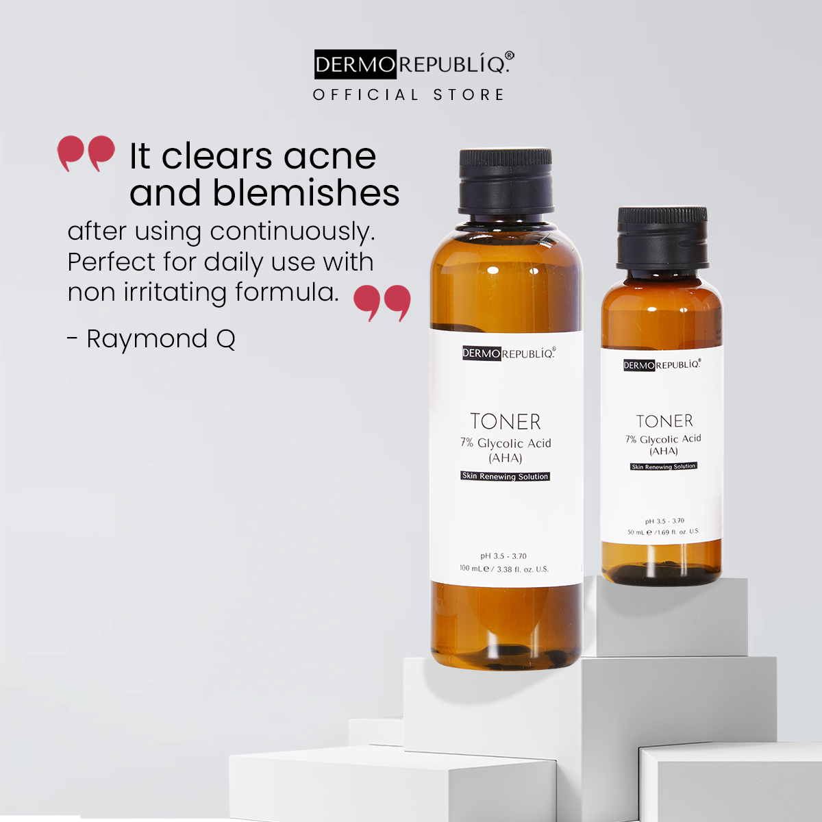 Dermorepubliq 7% Glycolic Acid (AHA) Skin Renewing Toner - 100 mL