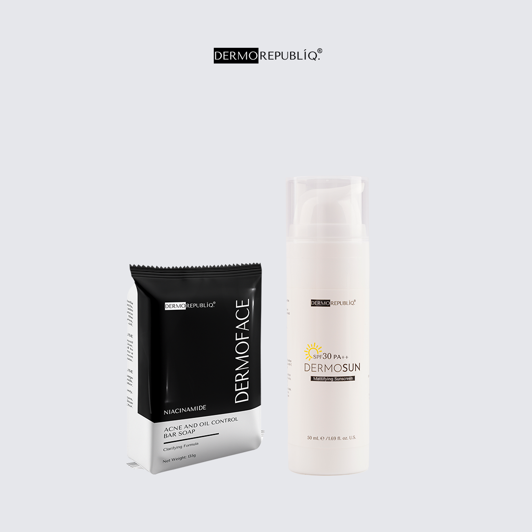 Dermorepubliq Dermo Duo - Protect and Cleanse (DermoSun Sunscreen SPF30 and Niacinamide Soap - 135g)