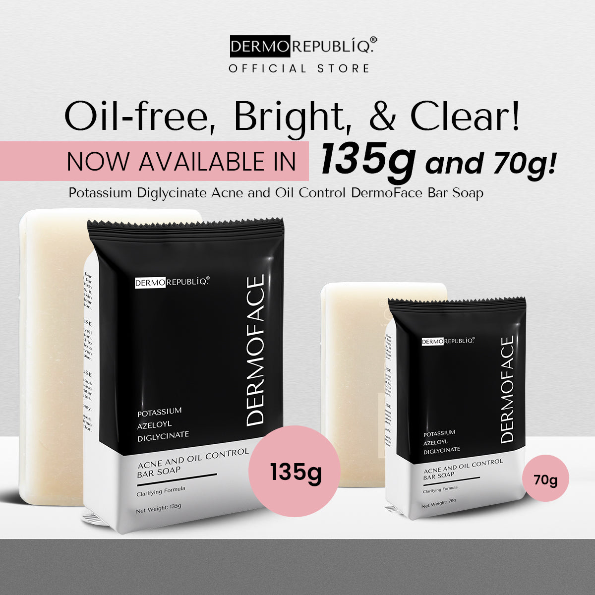 DermoFace Potassium Azeloyl Diglycinate Clarifying Oil Control for Acne prone Soap Bar