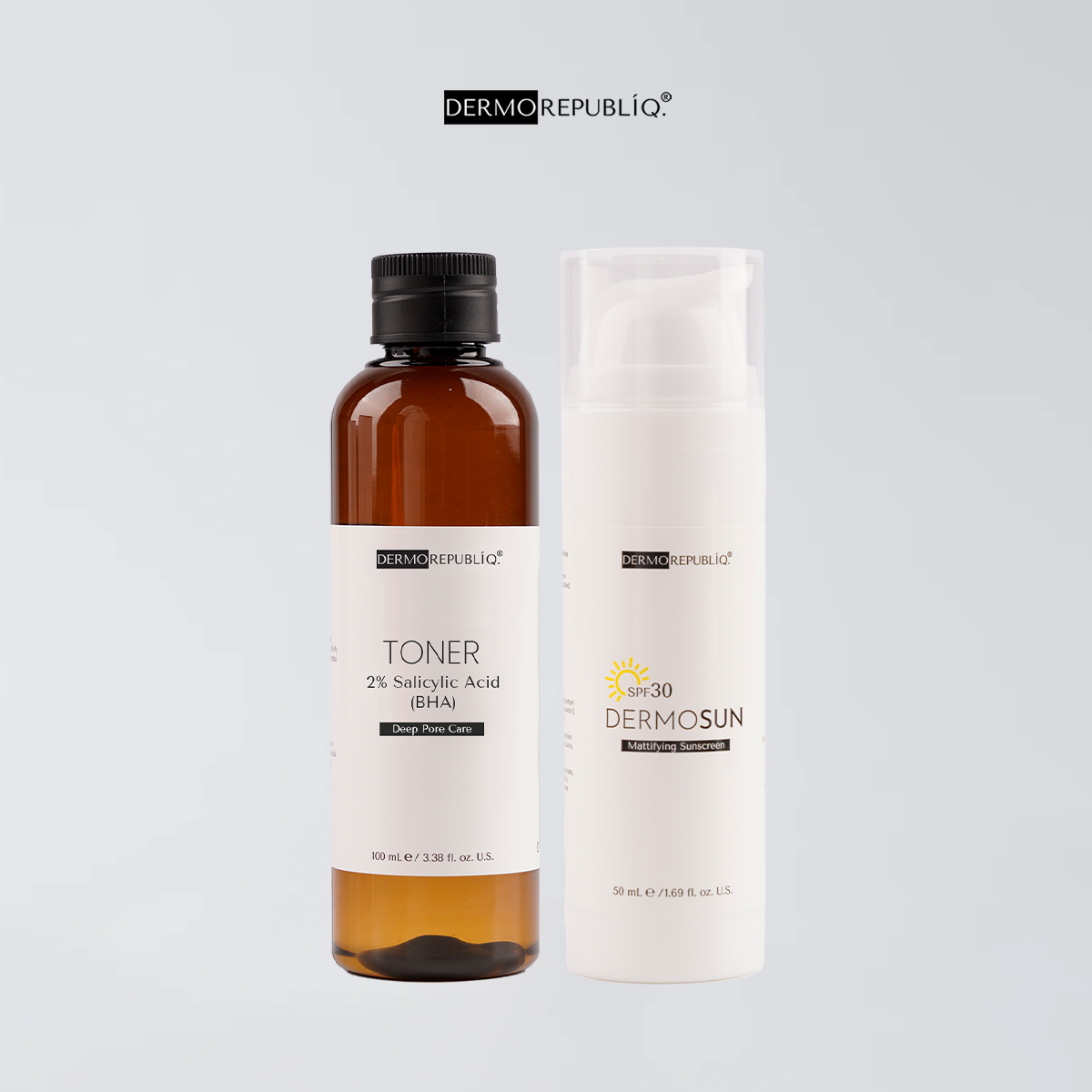 Dermorepubliq Dermo Duo - Protect and Mattify (DermoSun Sunscreen SPF30 and 2% Salicylic  Acid BHA)