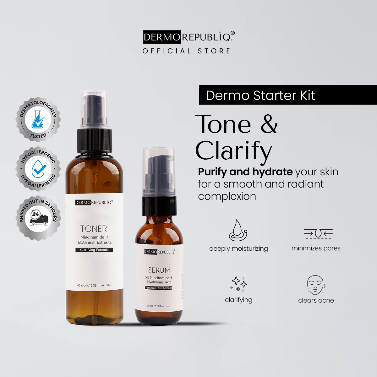 Dermorepubliq Dermo Starter Kit - Skincare Routine Must-Haves