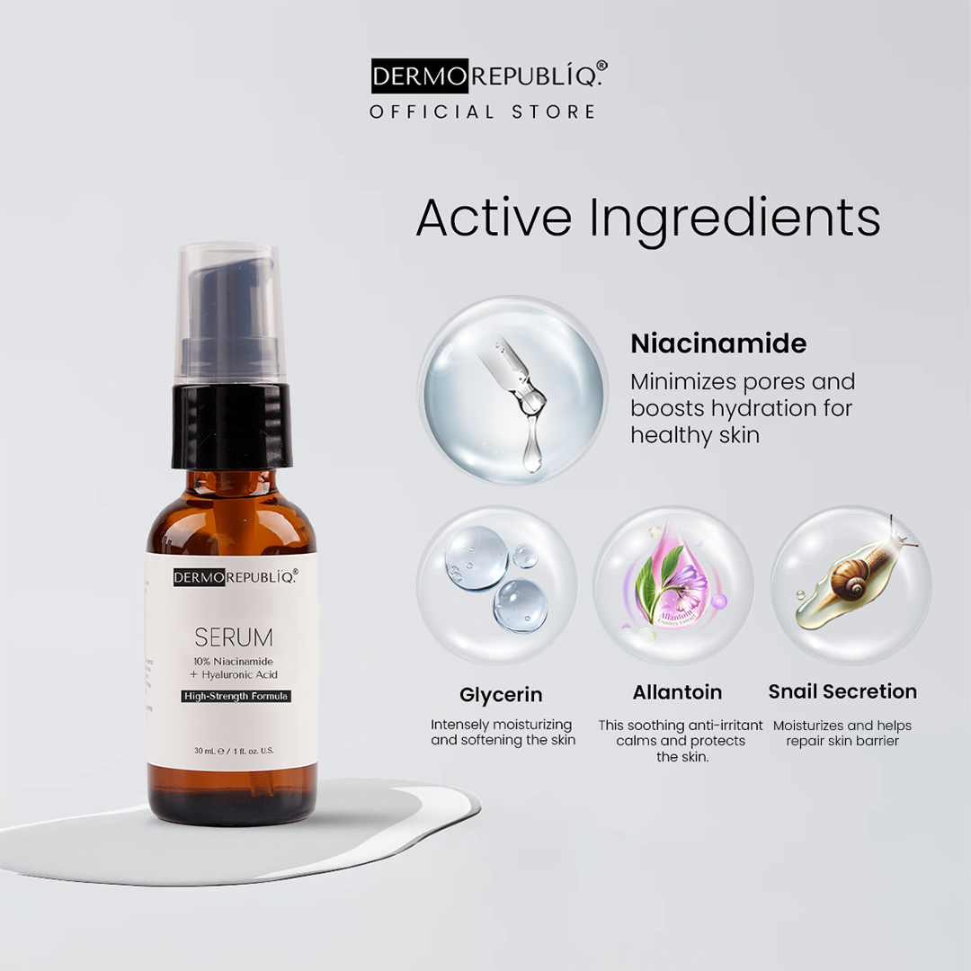 Dermorepubliq 10% Niacinamide + Hyaluronic High-Strength Formula Serum - 30 mL