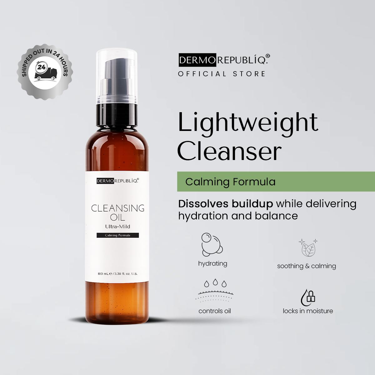 Dermorepubliq Ultra-Mild Cleansing Oil 100ml | Facial Cleanser | Makeup Remover | Double Cleanse Step 1 | Sunflower & Jojoba Oil | Fragrance-Free
