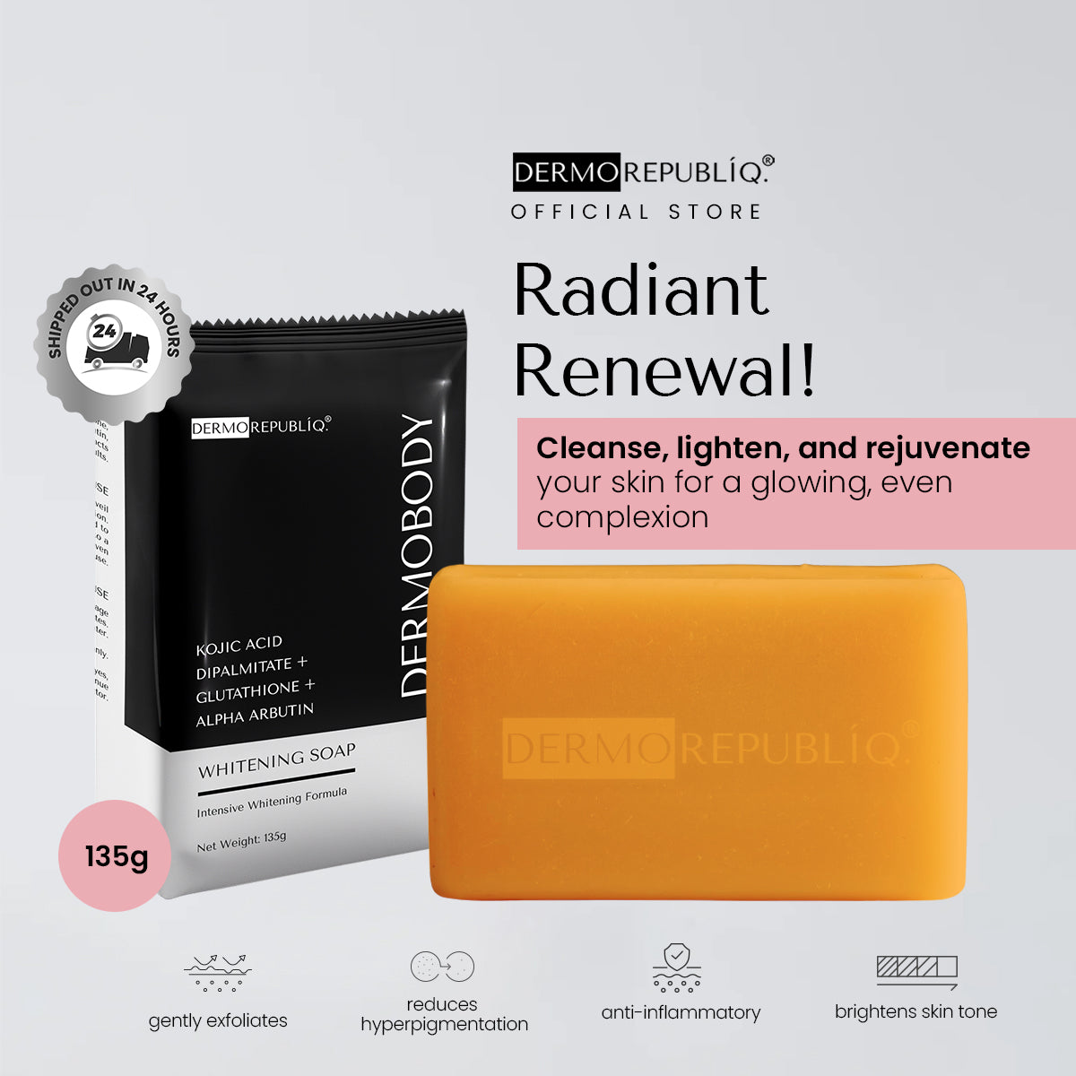 glutathione/arbutin/kojic acid soap GlutaBlend Strong Nourishing & Peeling w/ Alpha Arbutin & Kojic 3 Bars Best Soap for tanned body