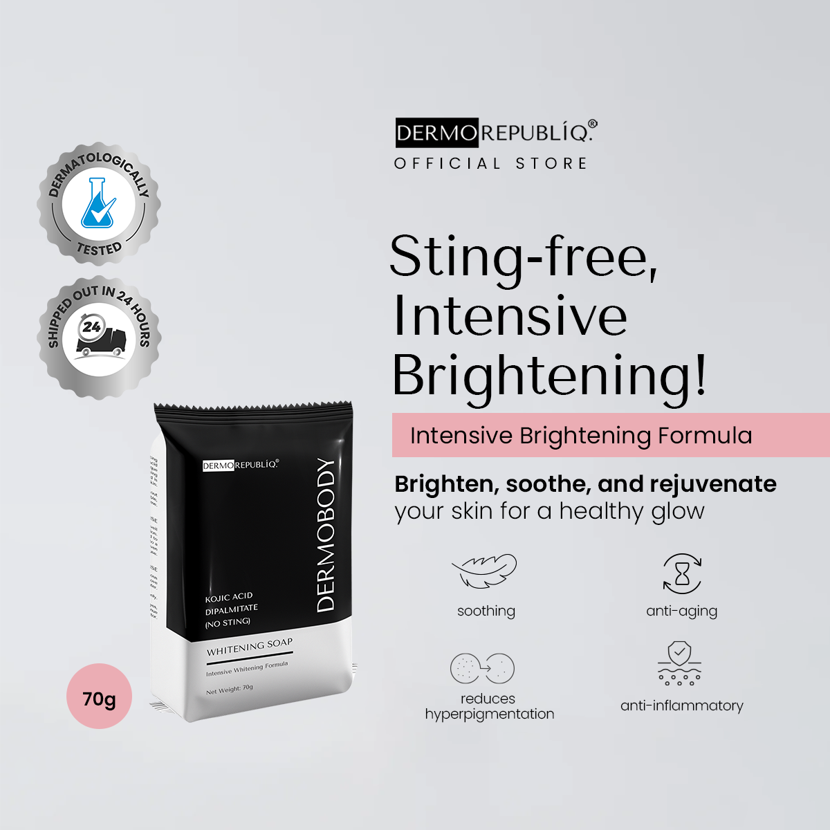 DermoBody Kojic Acid Dipalmitate No Sting Brightening Body Bar