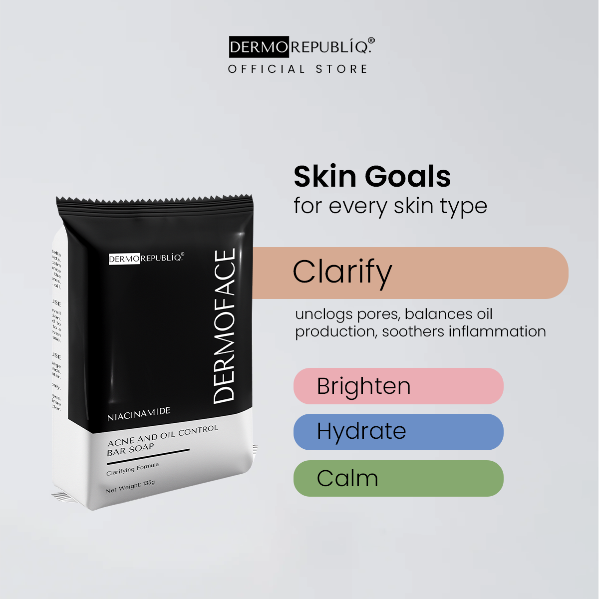 Dermorepubliq Niacinamide Clarifying Face Bar Soap