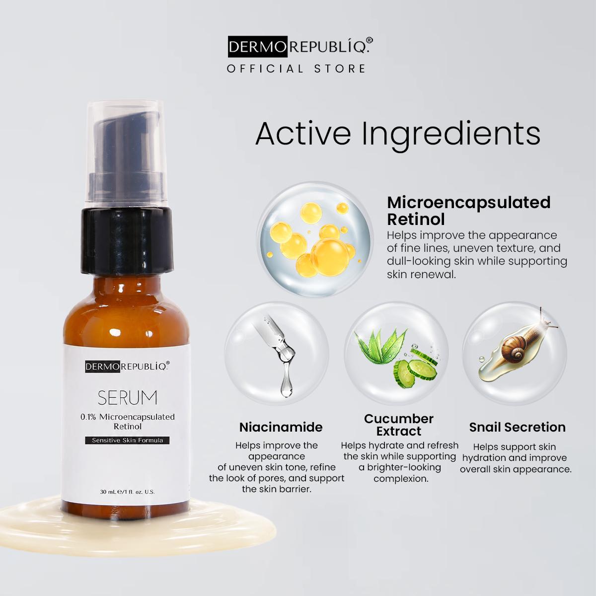 Dermorepubliq 0.1% Microencapsulated Retinol Serum – Sensitive Skin Formula