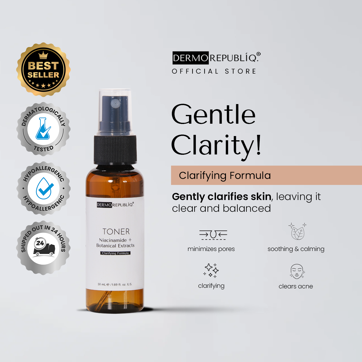 Dermorepubliq Clarifying Formula Toner Niacinamide + Botanical Extracts - 100 mL