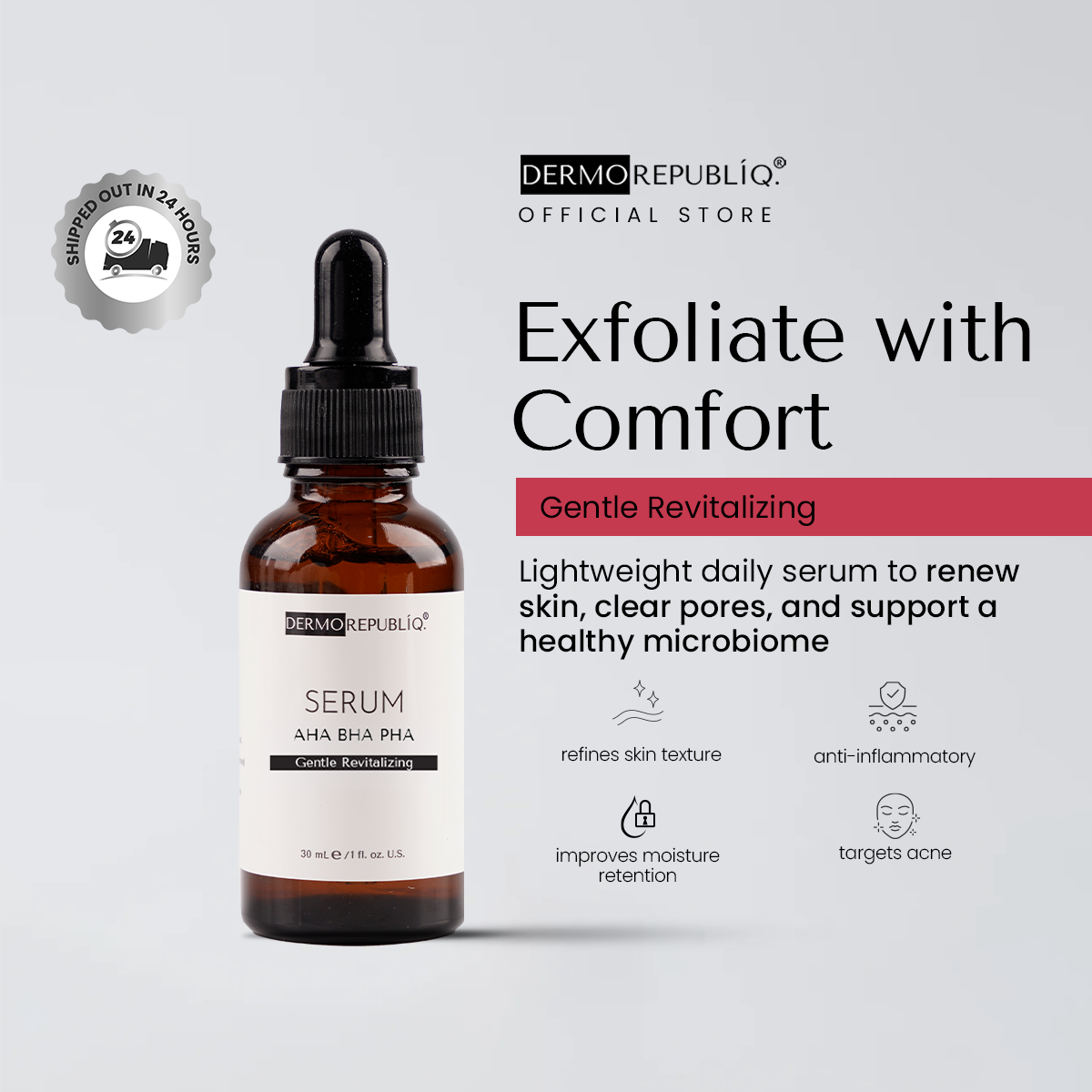 Dermorepubliq AHA BHA PHA Gentle Revitalizing Serum