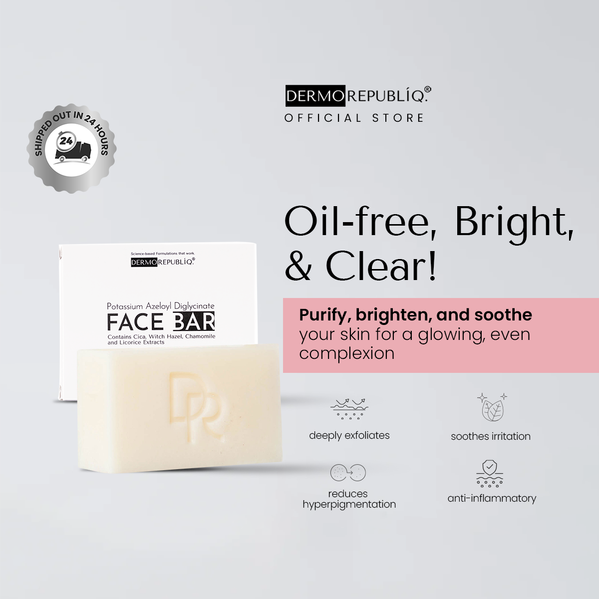Potassium Azeloyl Diglycinate Clarifying Oil Control for Acne prone Face Bar Soap – 135g