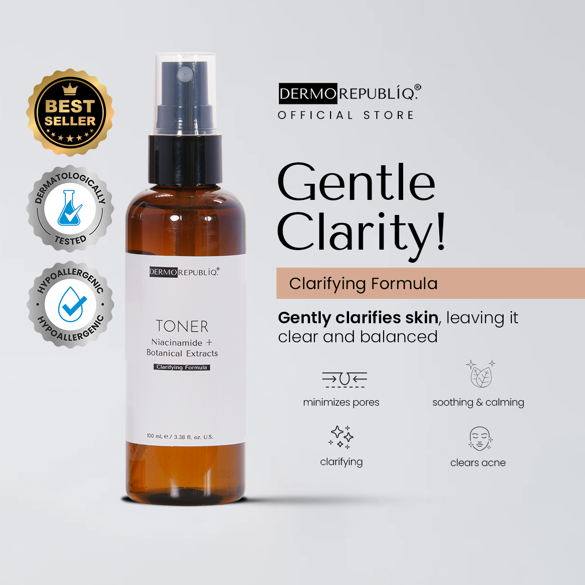 Dermorepubliq Clarifying Formula Toner Niacinamide + Botanical Extracts - 100 mL