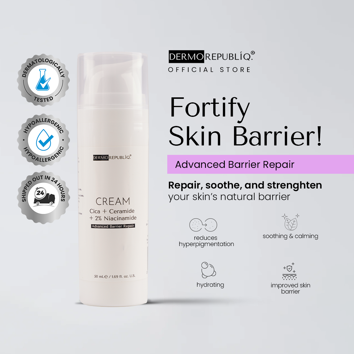 Dermorepubliq Ceramide + Cica + 2% Niacinamide Intensive Barrier Repair Face Cream