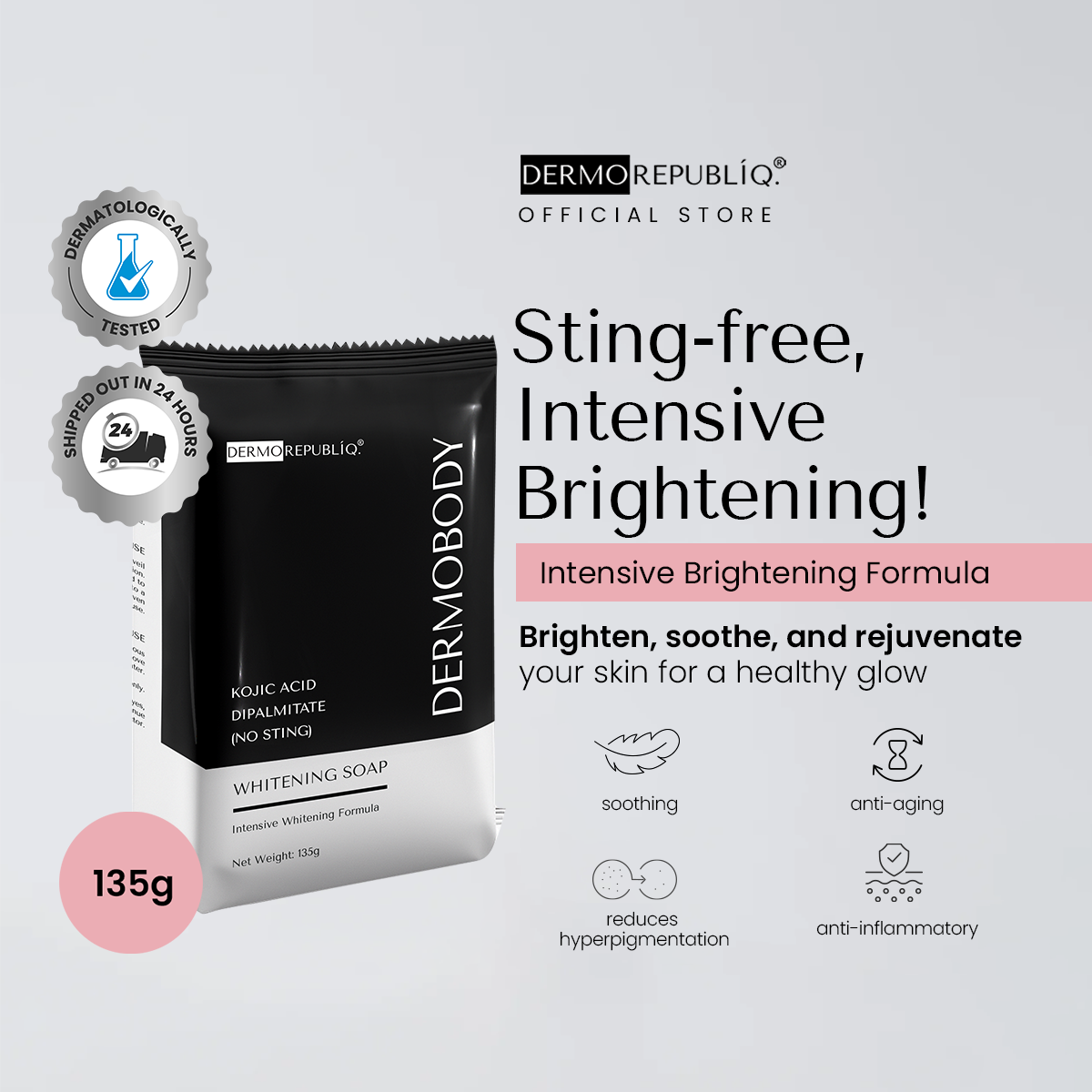 DermoBody Kojic Acid Dipalmitate No Sting Brightening Body Bar