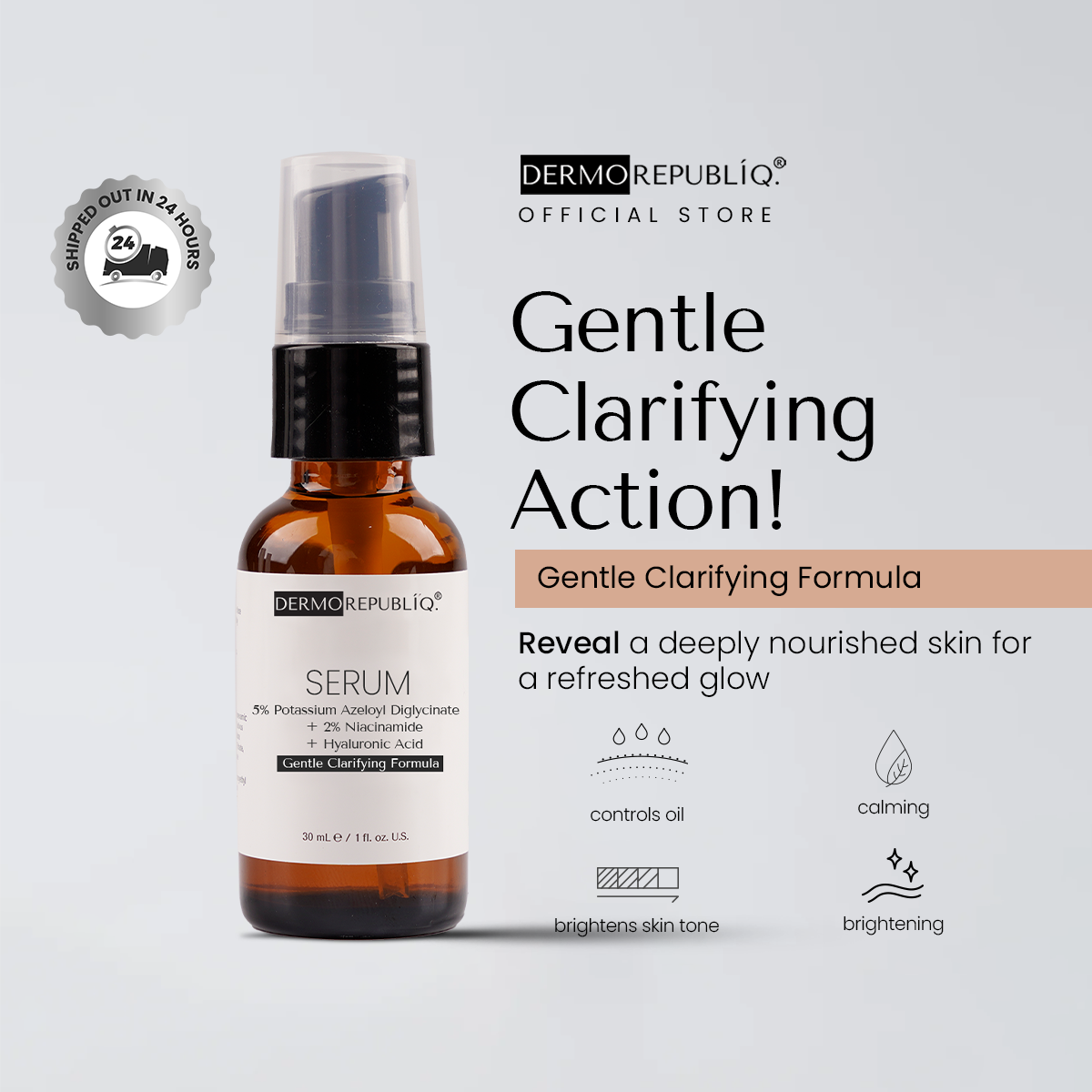Dermorepubliq 5% Potassium Azeloyl Diglycinate + 2% Niacinamide + Hyaluronic Acid Serum