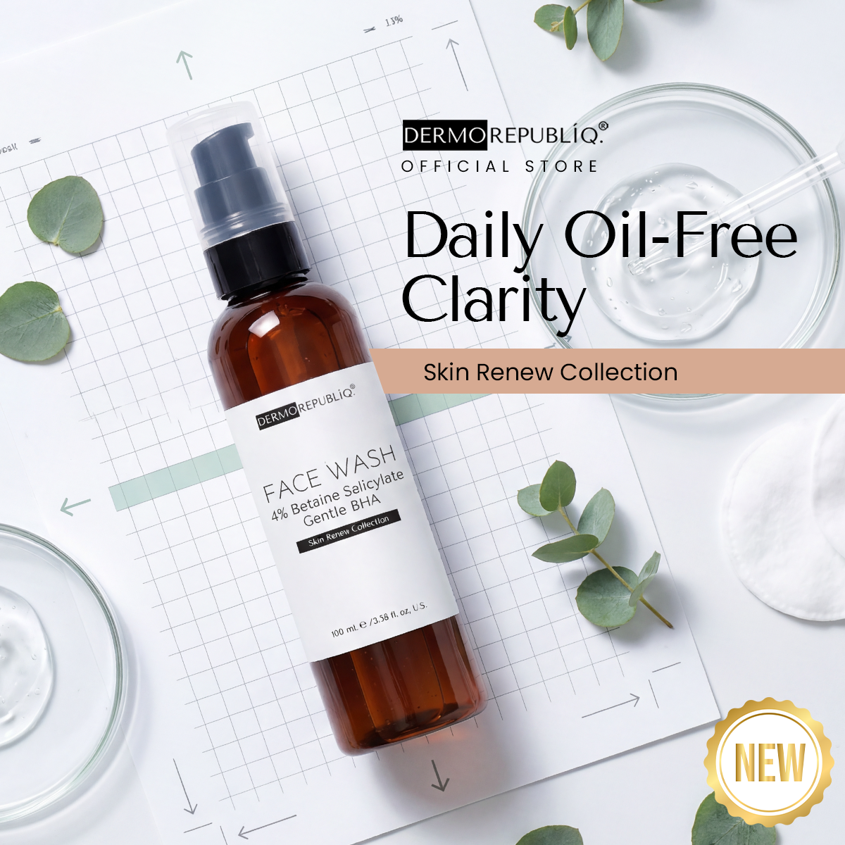 Dermorepubliq 4% Betaine Salicylate Gentle BHA Facial Wash