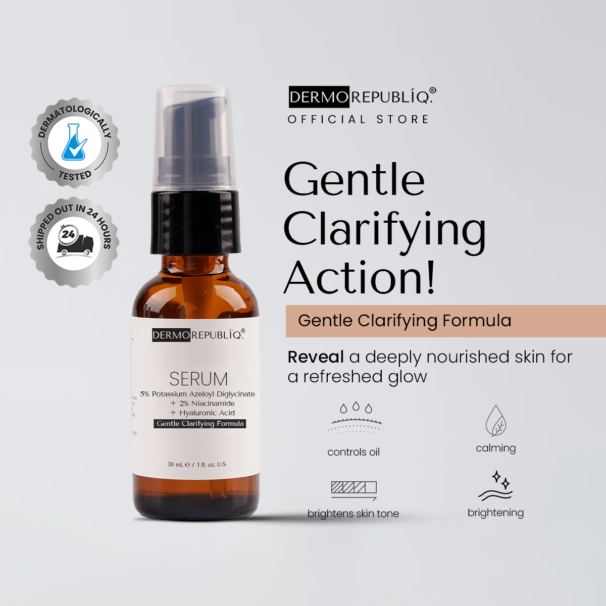 Dermorepubliq 5% Potassium Azeloyl Diglycinate + 2% Niacinamide + Hyaluronic Acid Serum