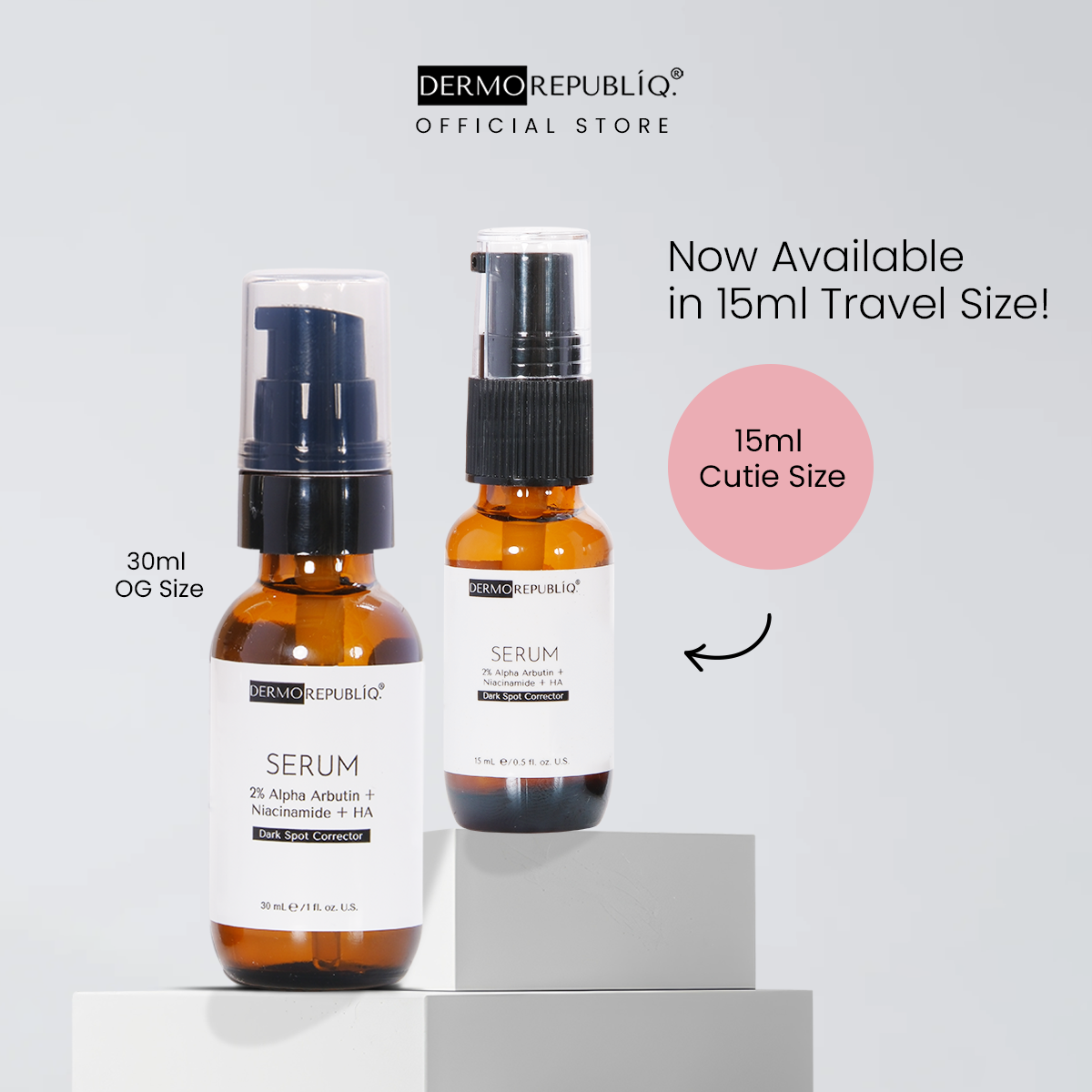 Dermorepubliq 2% Alpha Arbutin + Niacinamide + HA Dark Spot Corrector Serum - 30 mL