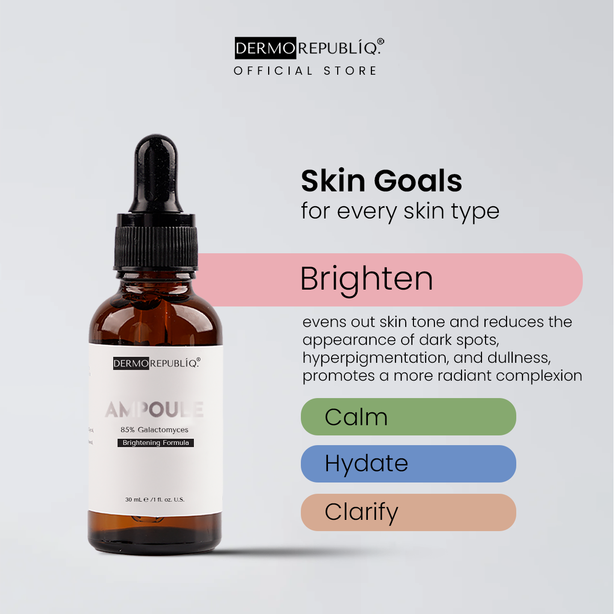 Dermorepubliq 85% Galactomyces Ampoule for Brightening - 30 mL