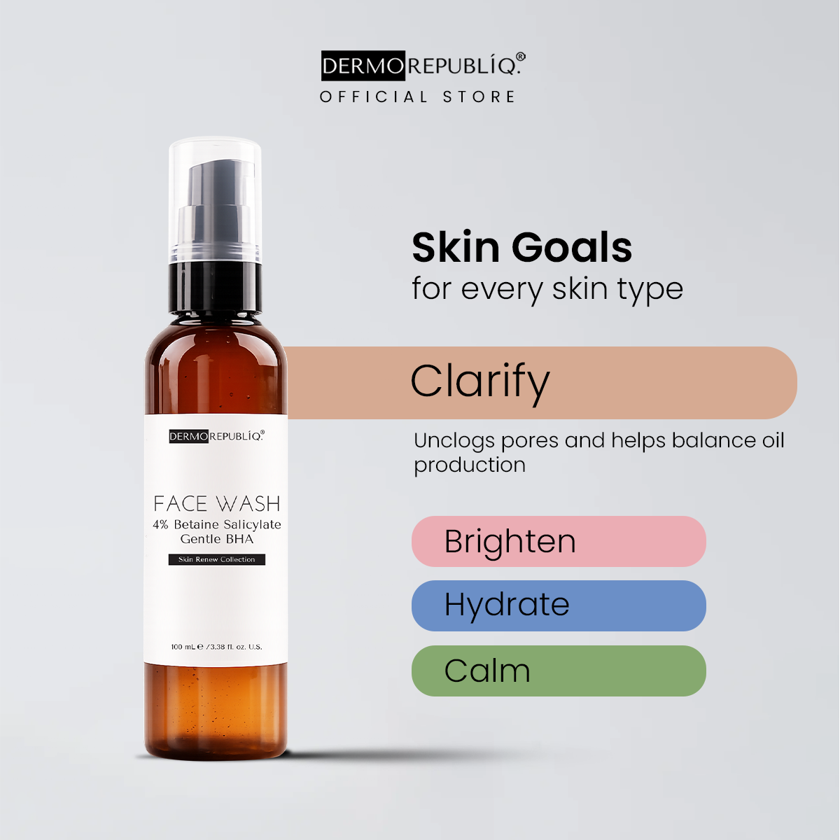 Dermorepubliq 4% Betaine Salicylate Gentle BHA Facial Wash