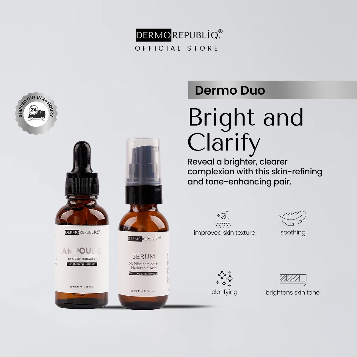 Dermorepubliq Dermo Duo - Bright and Clarify (85% Galactomyces Ampoule + 5% Niacinamide + Hyaluronic)