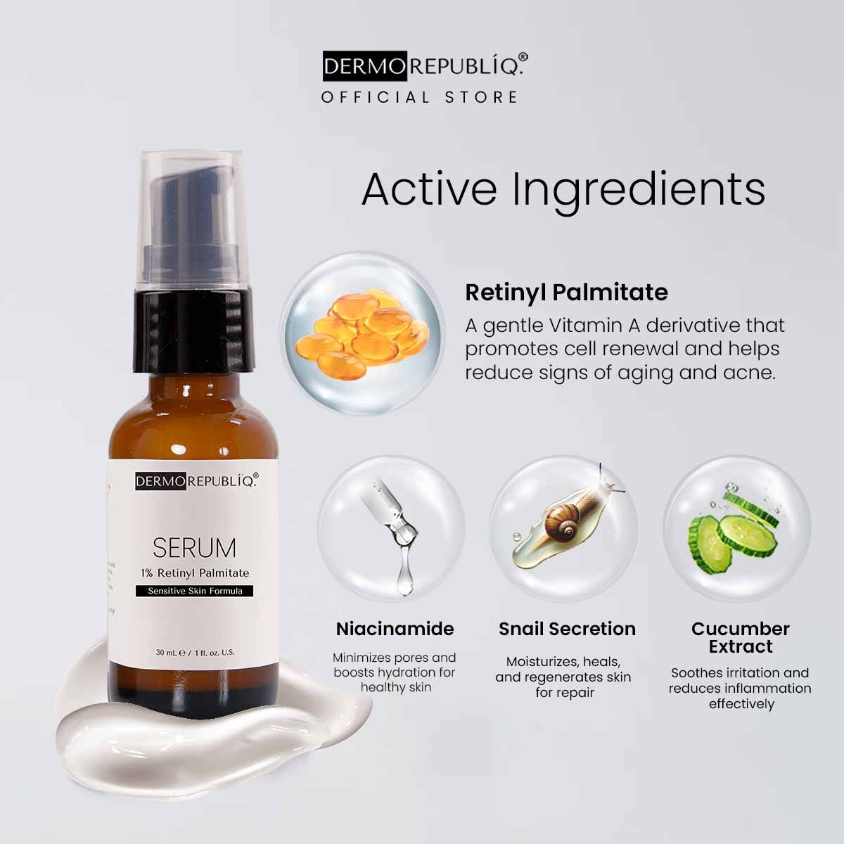 Dermorepubliq 1% Retinyl Palmitate Serum Sensitive Skin Formula
