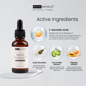 Dermorepubliq 15% L-Ascorbic Acid + E + Ferulic Acid Brightening Formula Serum - 30 mL