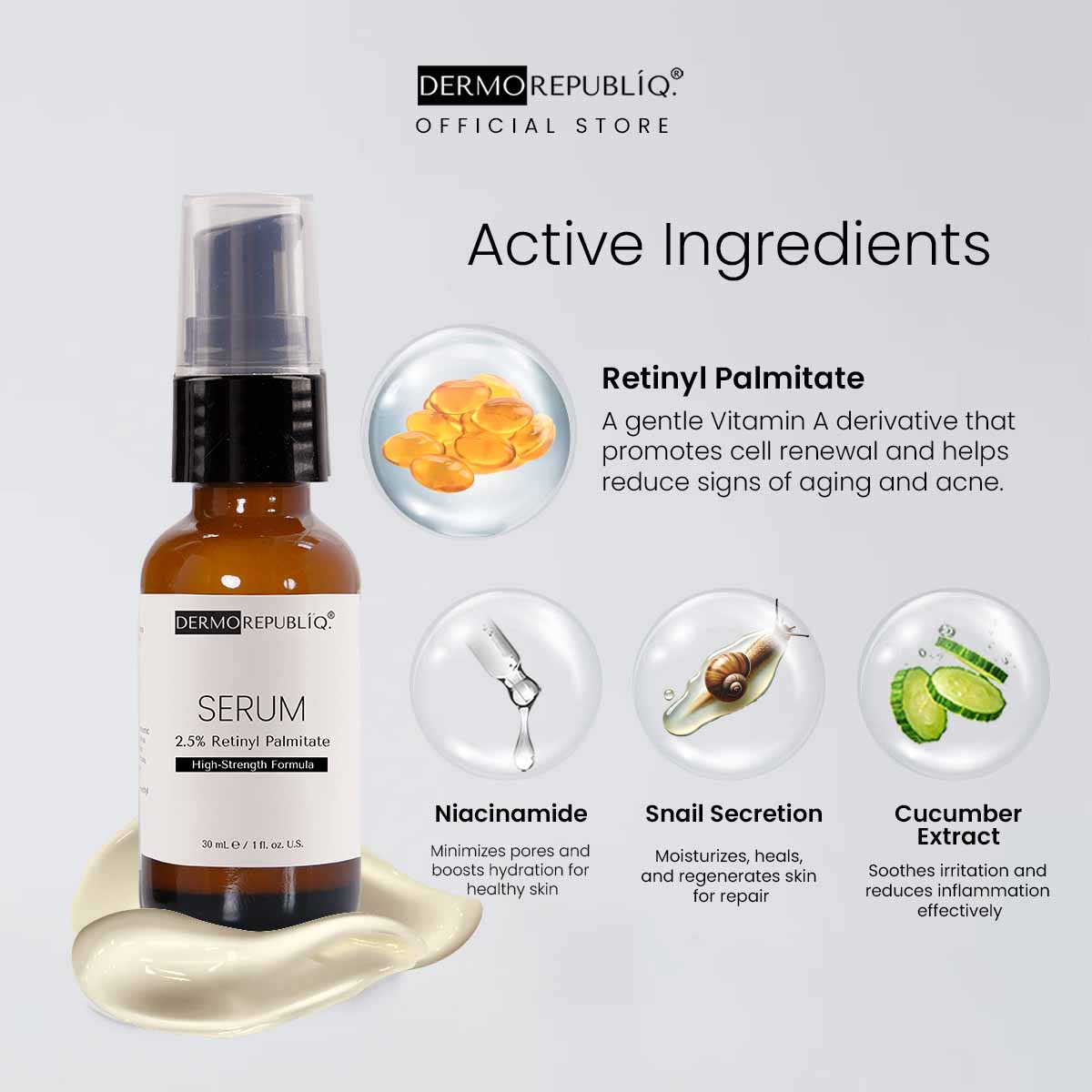 Dermorepubliq 2.5% Retinyl Palmitate Serum High-Strength Formula
