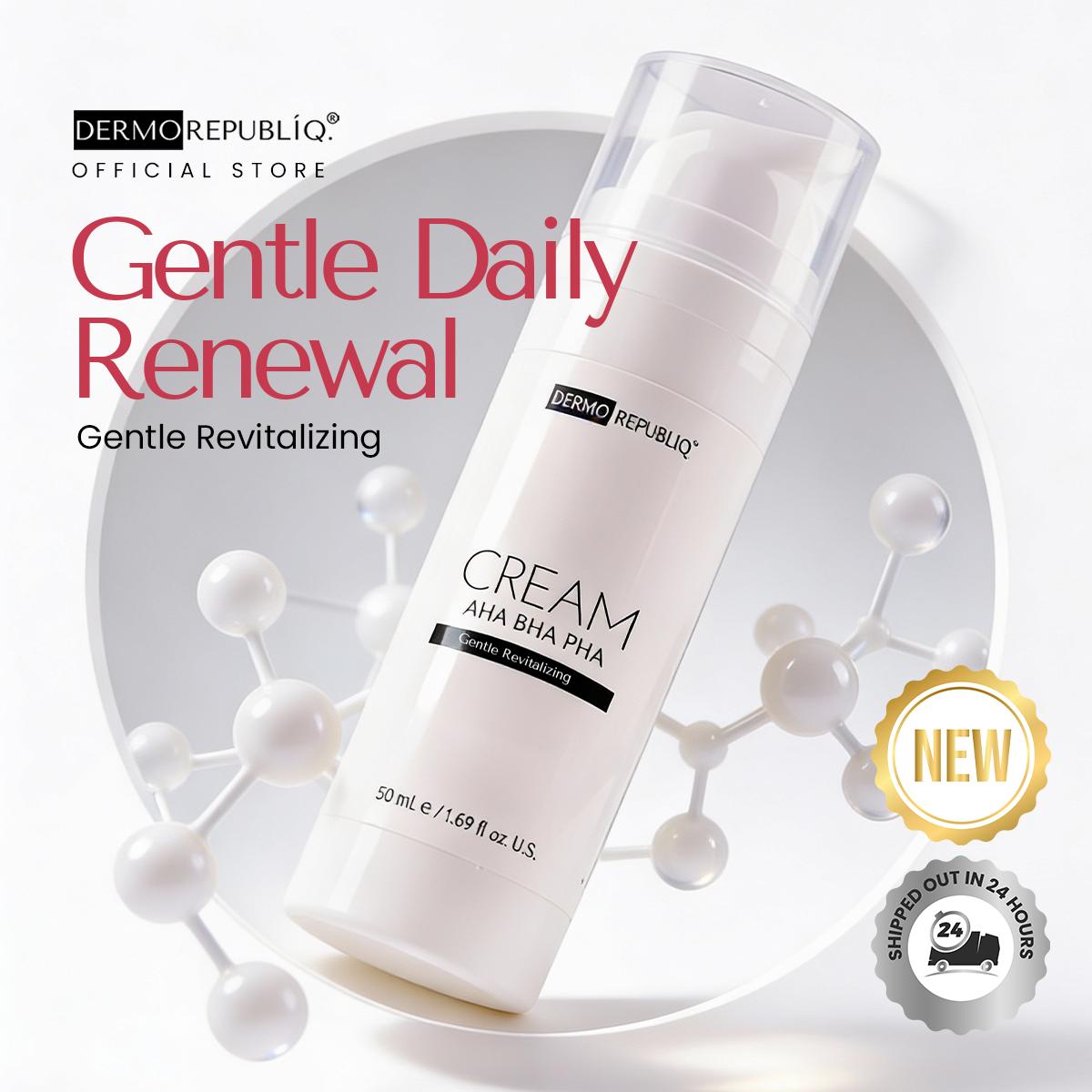 Dermorepubliq AHA BHA PHA Gentle Revitalizing Cream 50ml | AHA + BHA + PHA | Exfoliating Cream | Skin Texture Smoothing