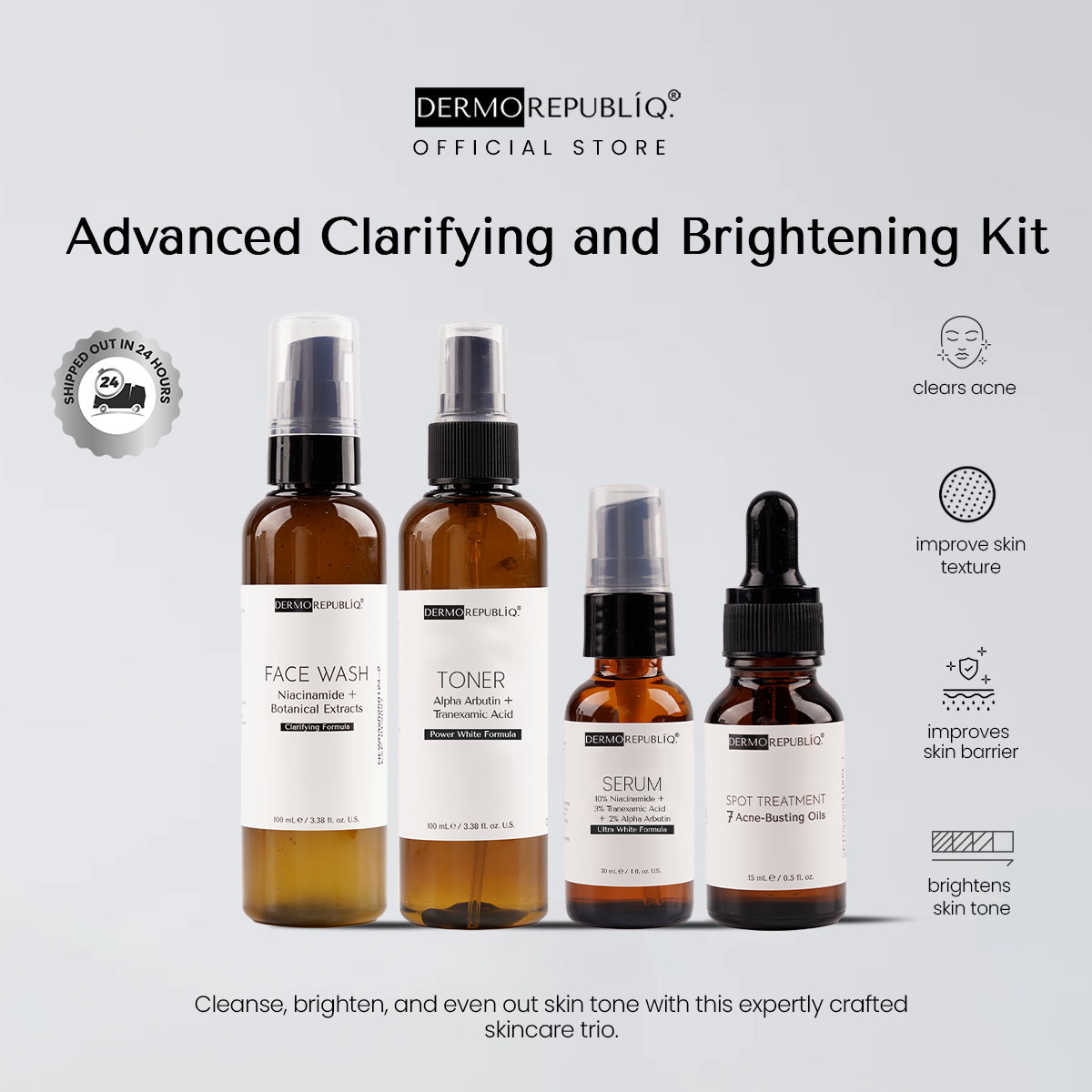 Dermorepubliq Advanced Clarifying and Brightening Kit