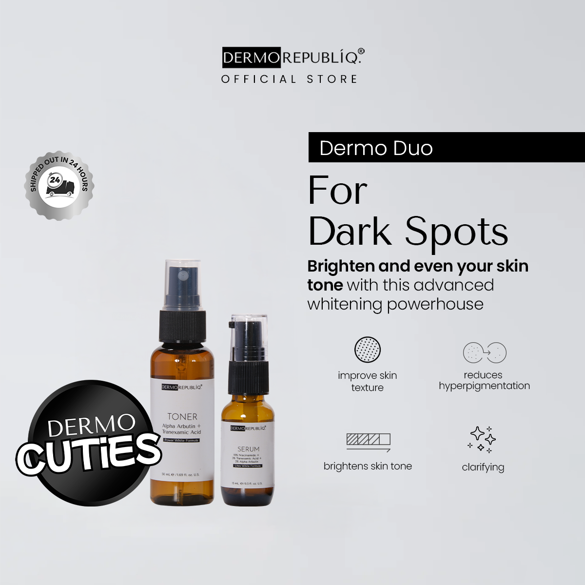 Dermorepubliq Duos - Dark Spots (Alpha Arbutin + Tranexamic Acid Ultra Whitening Toner)